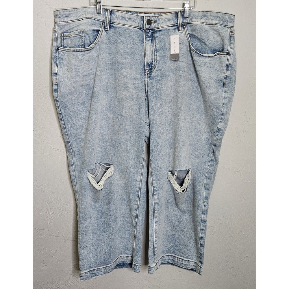 *NEW Lane Bryant Signature Fit Jeans Straight Crop Distressed Size 22 Mid-Rise